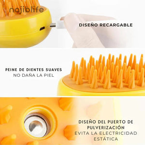 CEPILLO VAPORIZADOR PARA MASCOTAS - PET STEAMER BRUSH™