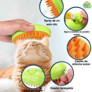 CEPILLO VAPORIZADOR PARA MASCOTAS - PET STEAMER BRUSH™